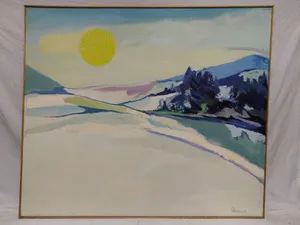 Paysage hivernal au soleil péle